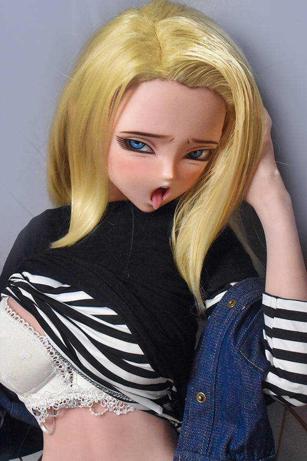 148cm/ 4ft9 Anime Dragon Ball Character Android 18 Silicone Sex Doll – - Torso ElsaBabe