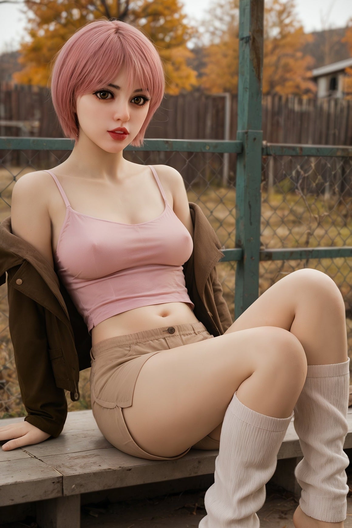 US In Stock - 148cm/4ft9 F-cup TPE Redhead Sex Doll - #228 Aibei