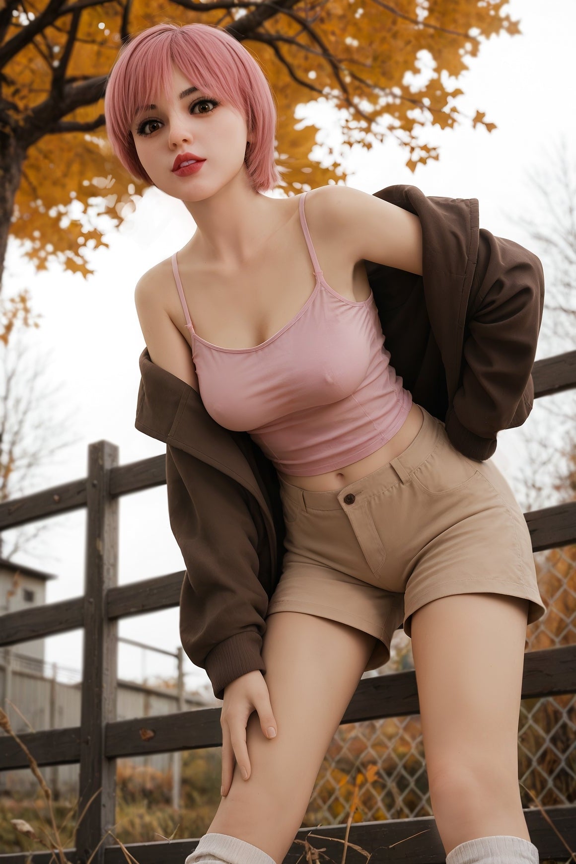 US In Stock - 148cm/4ft9 F-cup TPE Redhead Sex Doll - #228 Aibei