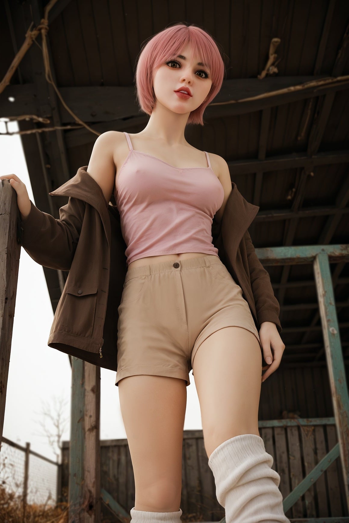 US In Stock - 148cm/4ft9 F-cup TPE Redhead Sex Doll - #228 Aibei