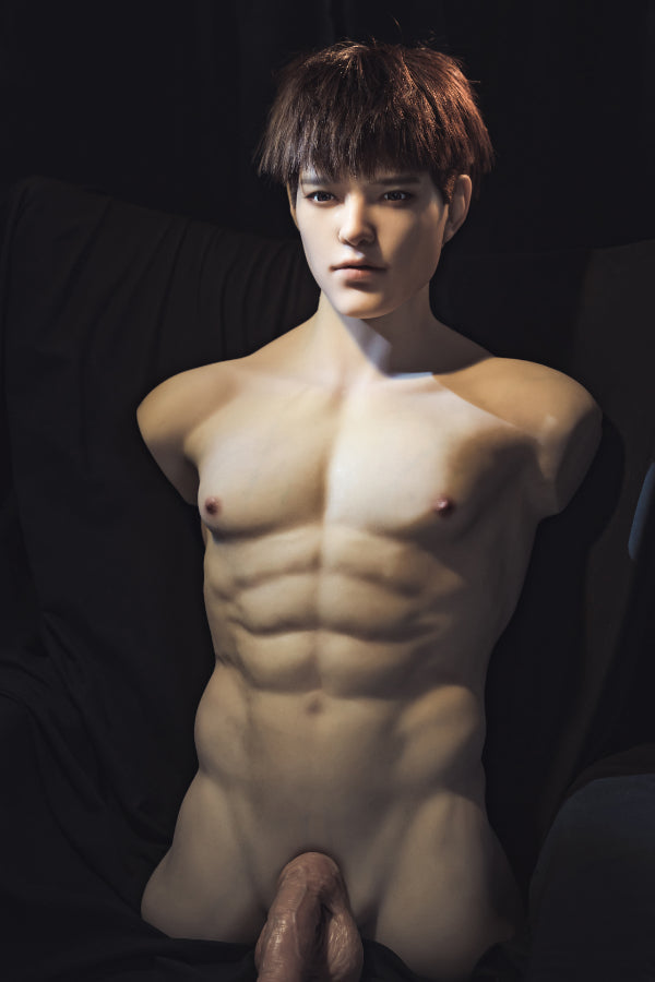 Muscular Silicone Head Male Sex Doll Torso - Leonardo Realing