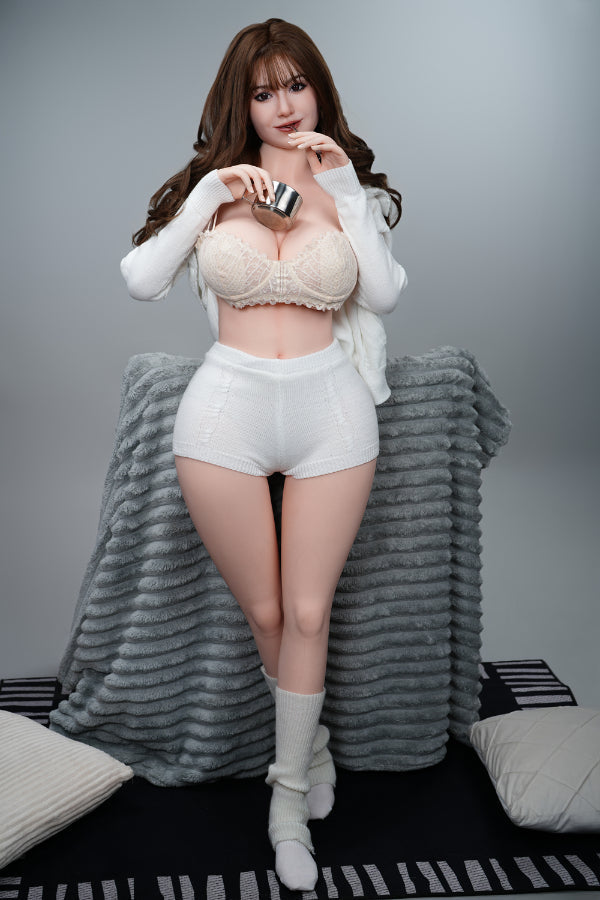 US In Stock - 158cm/5ft2 H-cup Hybrid Sex Doll with ROS Head M1 - Rach Torso Silicone + TPE Body JX