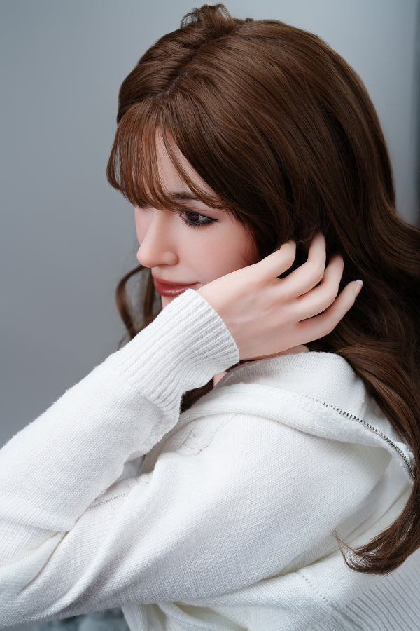 US In Stock - 158cm/5ft2 H-cup Hybrid Sex Doll with ROS Head M1 - Rach Torso Silicone + TPE Body JX