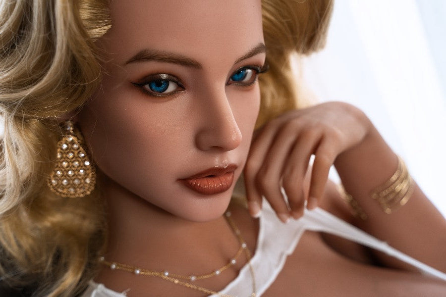 161cm/5ft3 G-cup Blonde Silicone Head Sex Doll - #621 Orange in