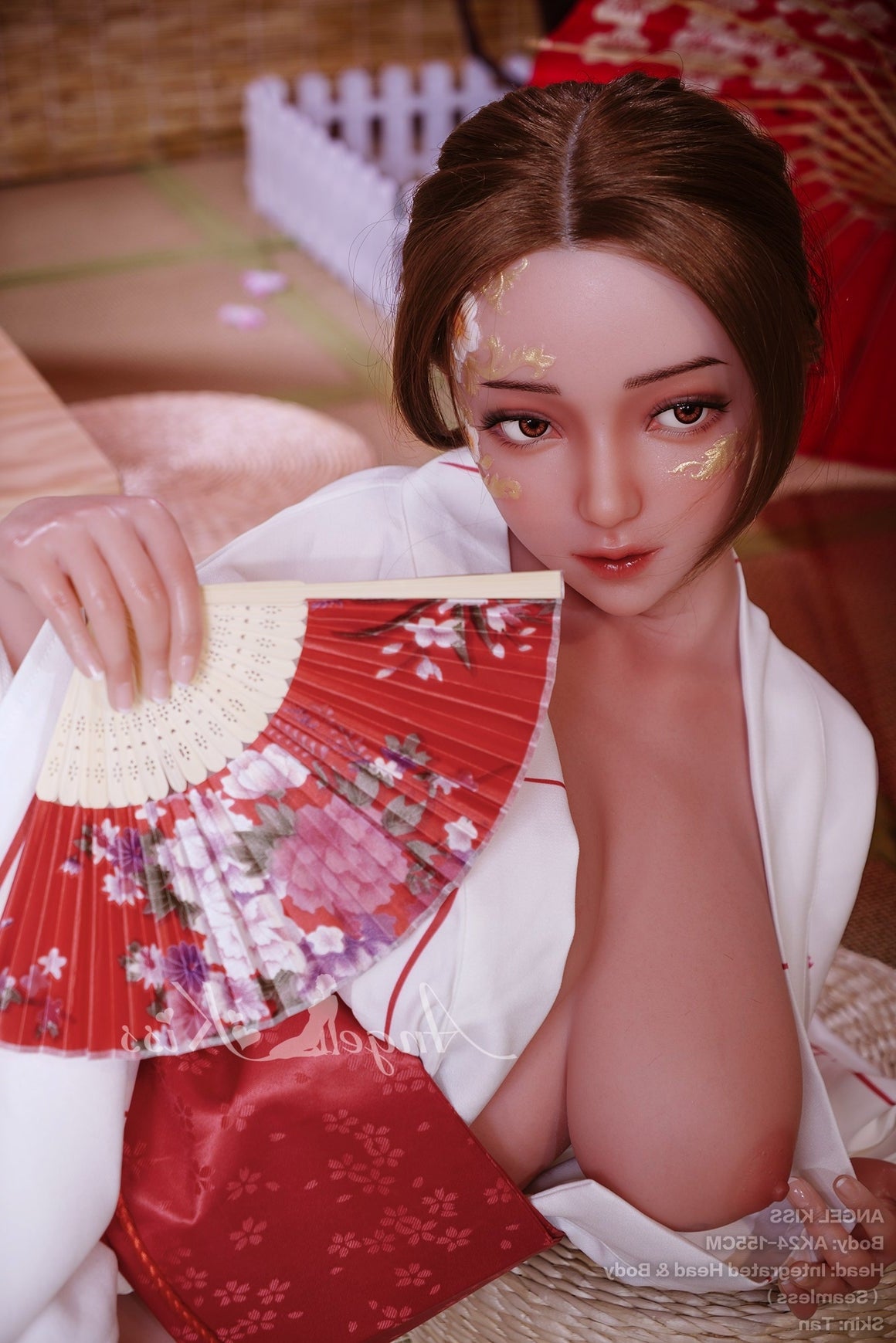 155cm/5ft1 H-cup Seamless Neck All-In-One Silicone Sex Doll AK24 - Ang Torso Angelkiss