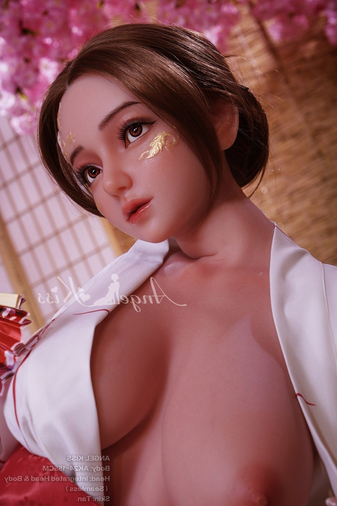 155cm/5ft1 H-cup Seamless Neck All-In-One Silicone Sex Doll AK24 - Ang Torso Angelkiss