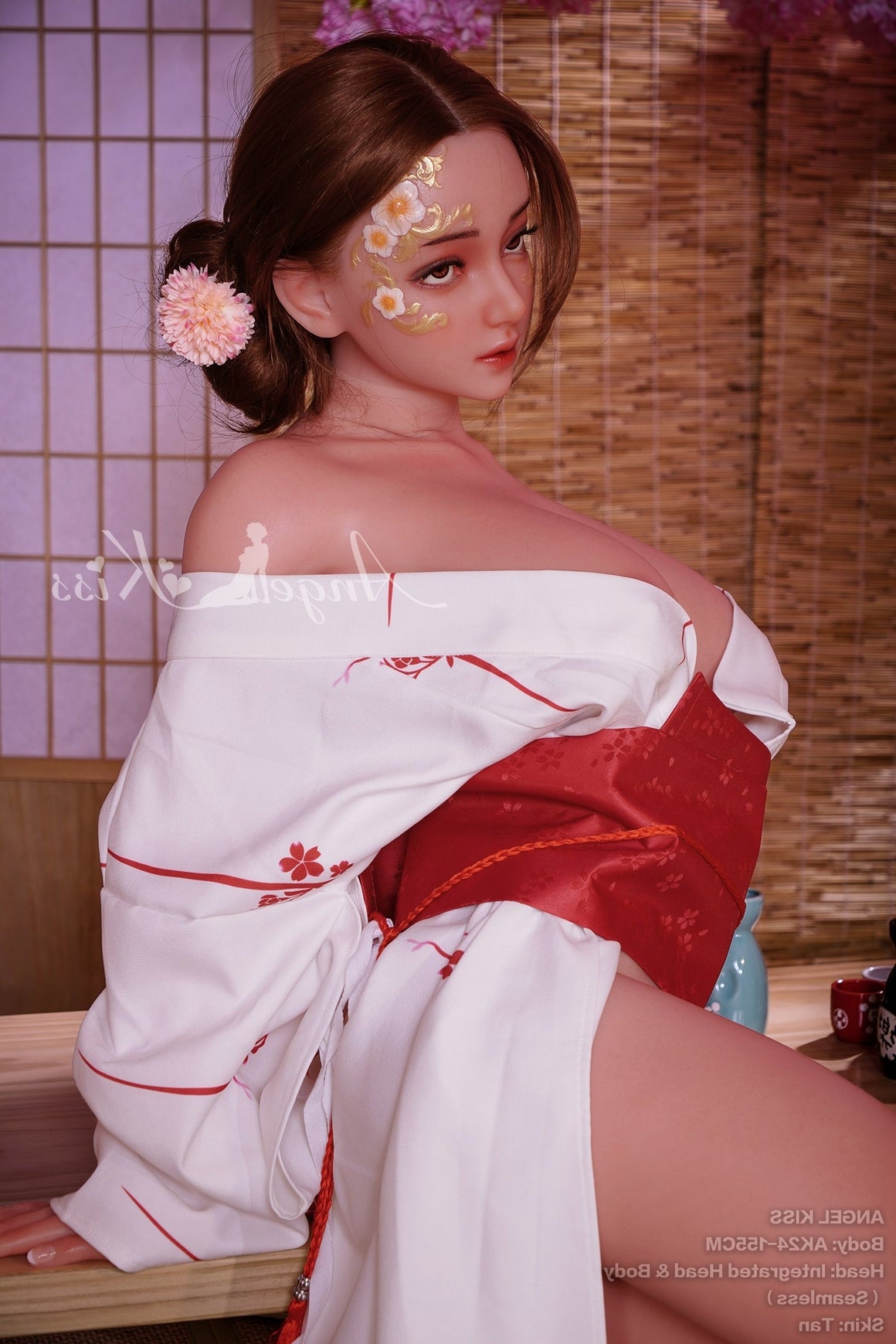 155cm/5ft1 H-cup Seamless Neck All-In-One Silicone Sex Doll AK24 - Ang Torso Angelkiss