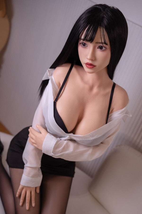 158cm/5ft2 D-cup Japanese Skinny Full Silicone Sex Doll - #739 Orange