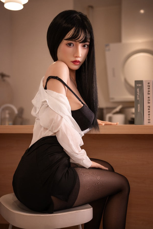158cm/5ft2 D-cup Japanese Skinny Full Silicone Sex Doll - #739 Orange
