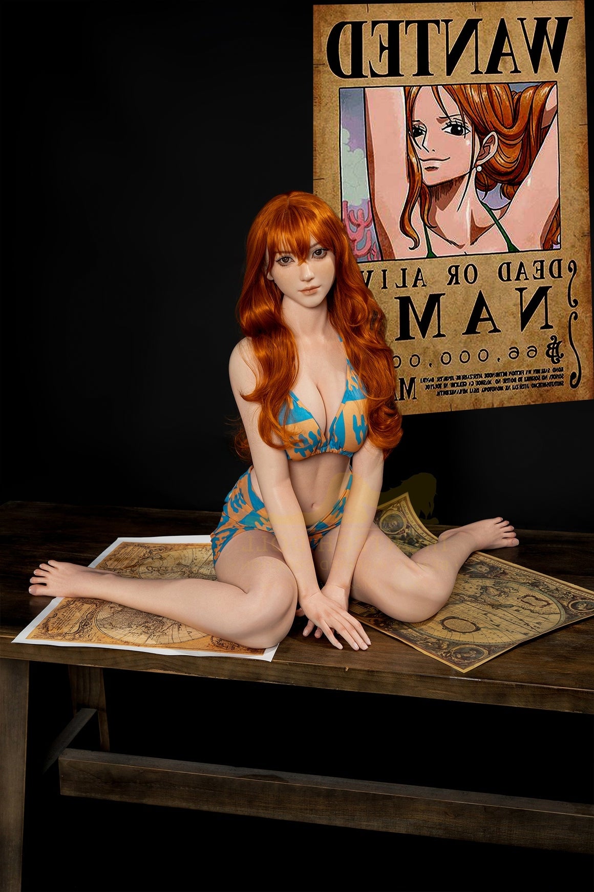 166cm 5ft5 D Cup Japanese One Piece Anime Nami Realistic Silicone Sex Doll S32 Kitty - Torso Irontech