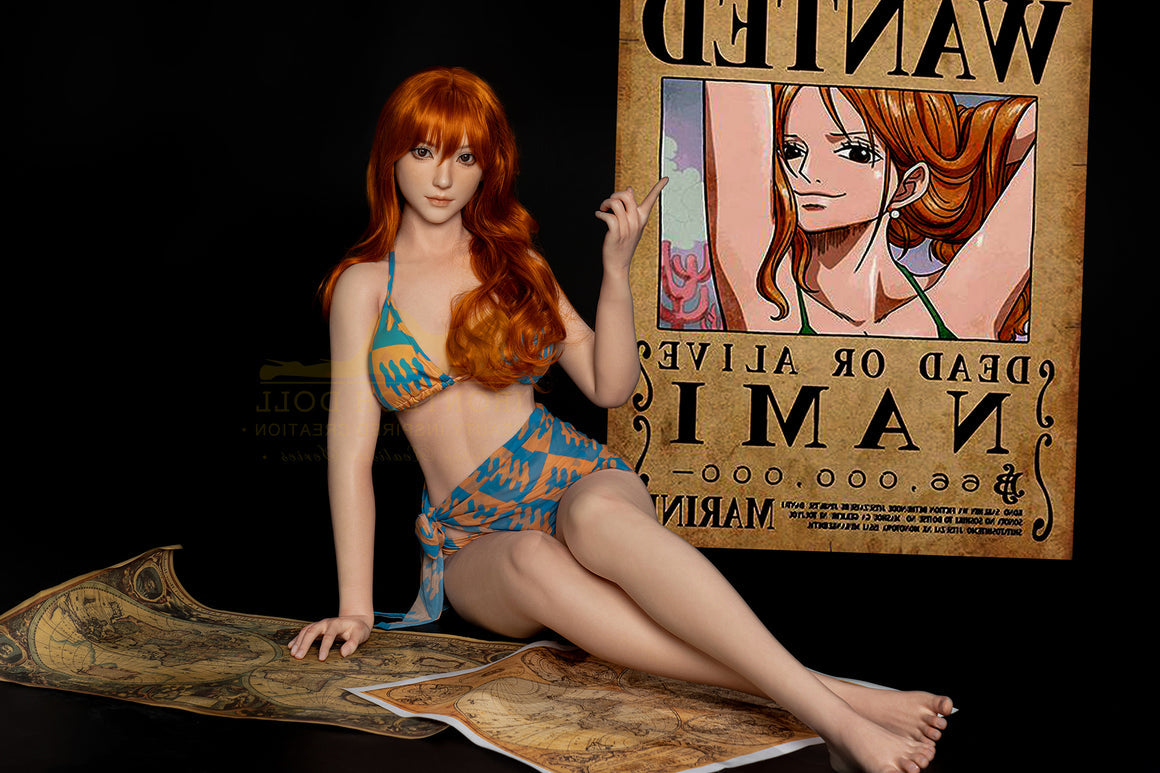 166cm 5ft5 D Cup Japanese One Piece Anime Nami Realistic Silicone Sex Doll S32 Kitty - Torso Irontech