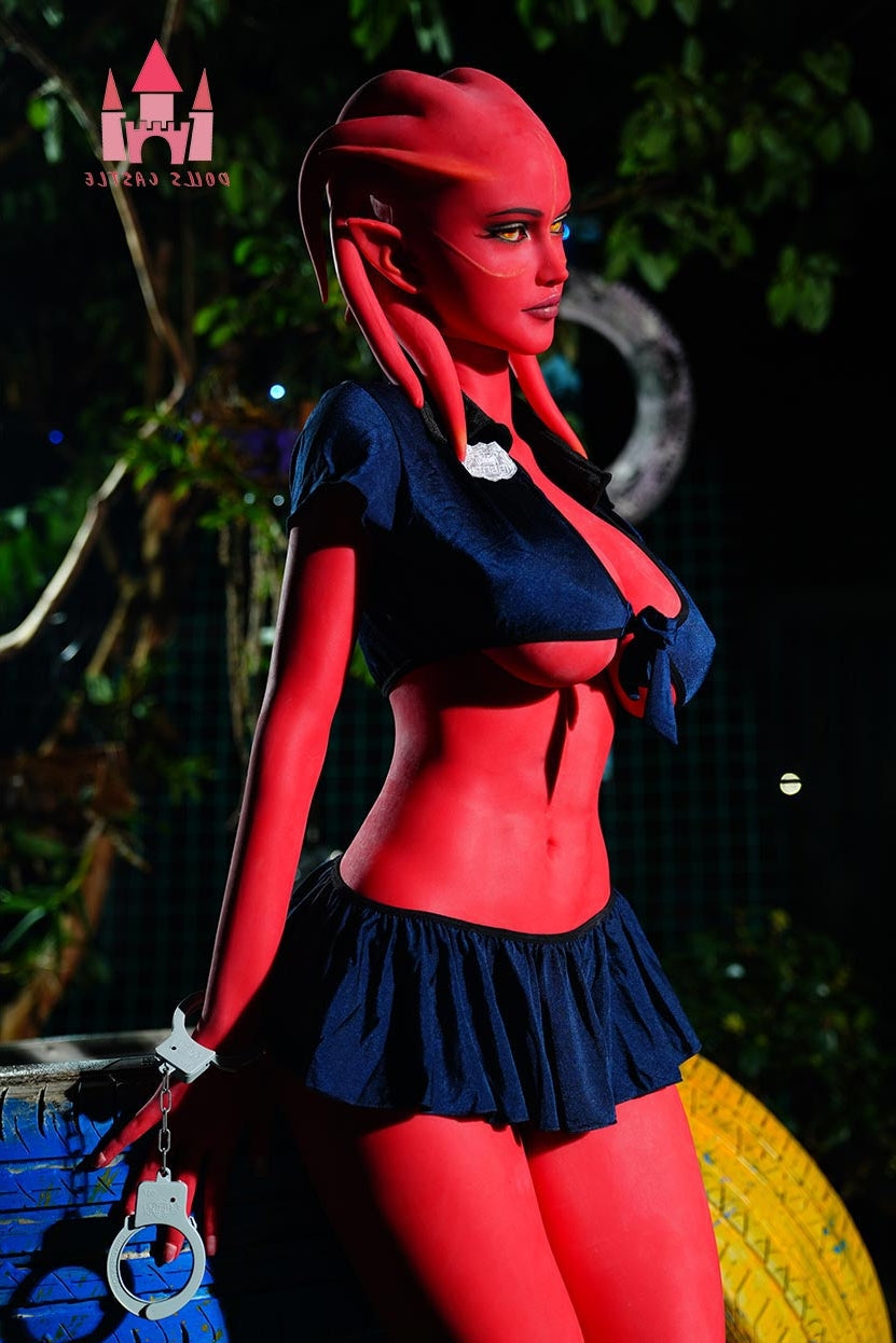EU In Stock - 160cm/5ft3 F-cup Red Skinned Alien TPE Sex Doll - #A9 Dolls Castle