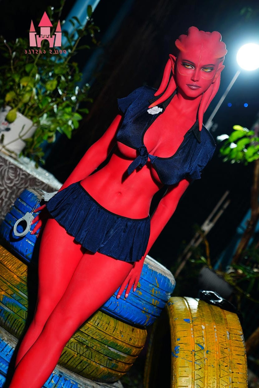 EU In Stock - 160cm/5ft3 F-cup Red Skinned Alien TPE Sex Doll - #A9 Dolls Castle