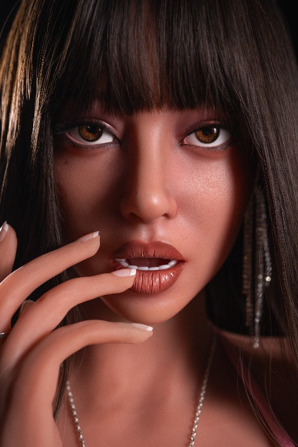 162cm/5ft3 H-cup Latina Silicone head Sex Doll - #662 Orange