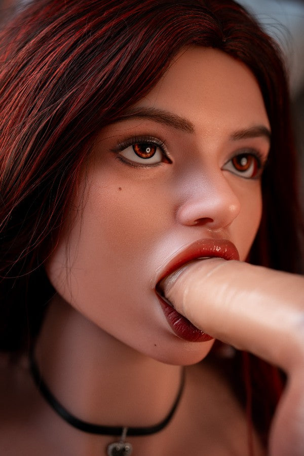 166cm/5ft5 G-cup Redhead Silicone head Sex Doll - #660 Orange in