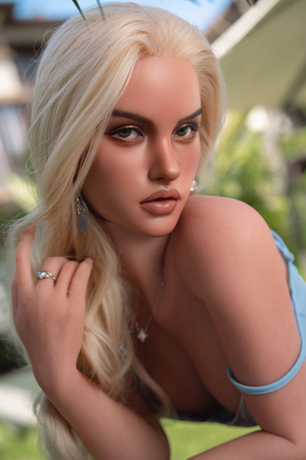 160cm/5ft3 E-cup Blonde Silicone Head Sex Doll – #M21 SY