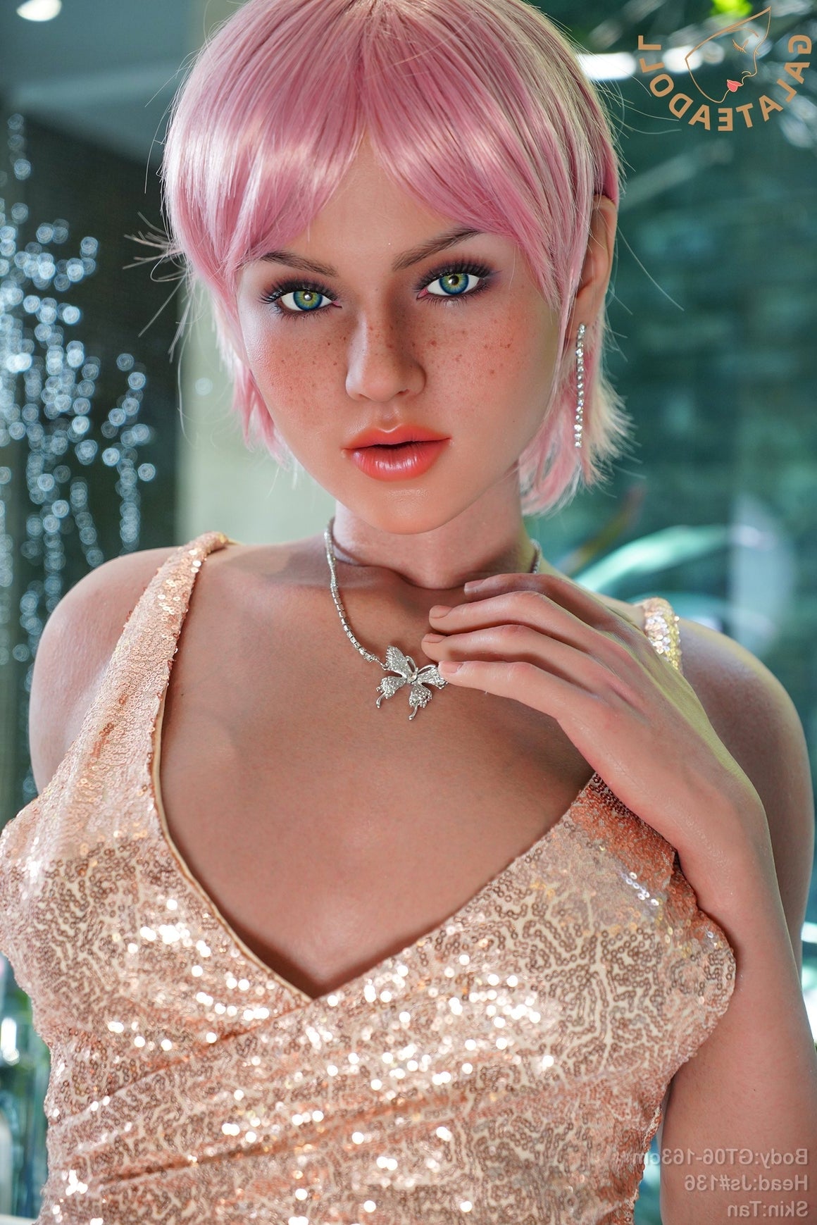 163cm/5ft4 E-cup Real Skin Texture Silicone Sex Doll GT06 – JS136 Tan Torso Galatea