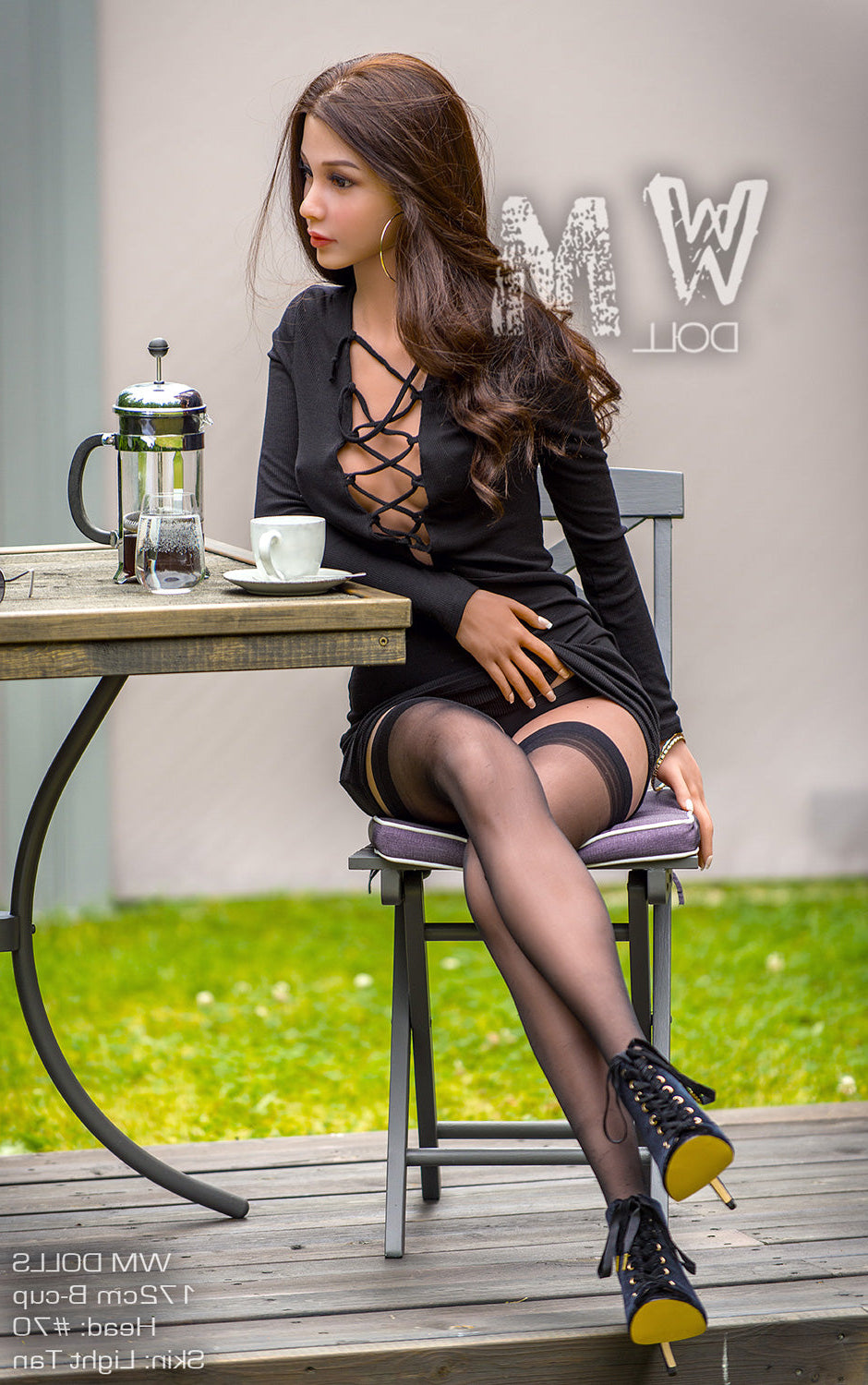 172cm/5ft8 B-cup Curly Brunette Light Tanned Skin TPE Sex Doll with #7 Torso WM