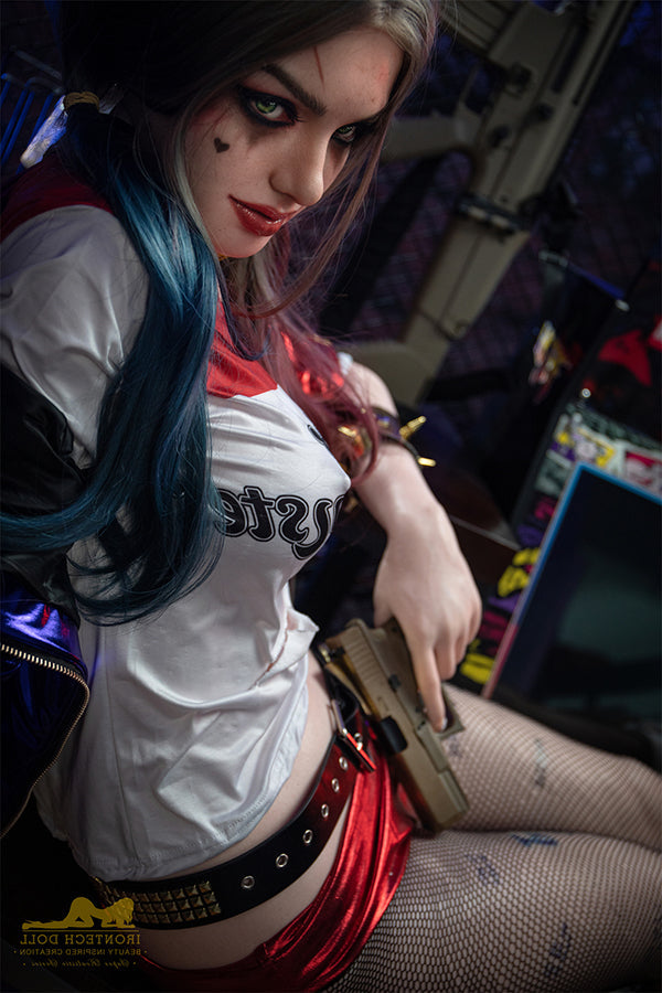 166cm/5ft5 A-Cup Harley Quinn Realistic Silicone Sex Doll - S27 Natura Torso Irontech