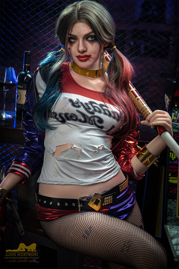 166cm/5ft5 A-Cup Harley Quinn Realistic Silicone Sex Doll - S27 Natura Torso Irontech