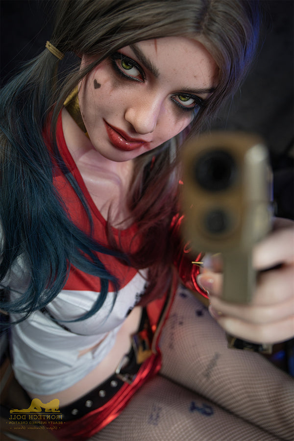 166cm/5ft5 A-Cup Harley Quinn Realistic Silicone Sex Doll - S27 Natura Torso Irontech