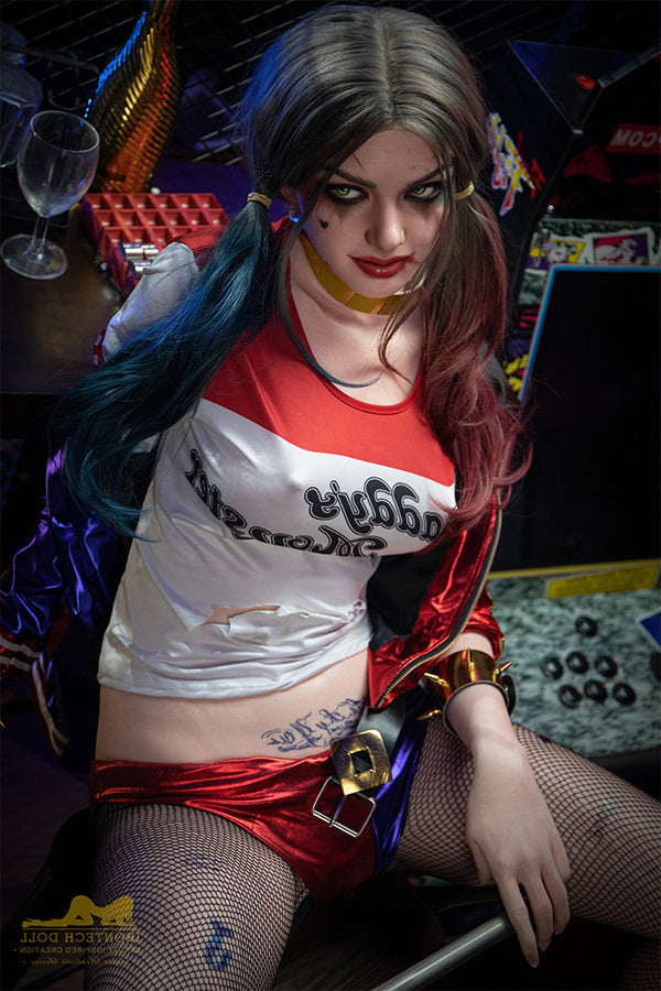 166cm/5ft5 A-Cup Harley Quinn Realistic Silicone Sex Doll - S27 Natura Torso Irontech