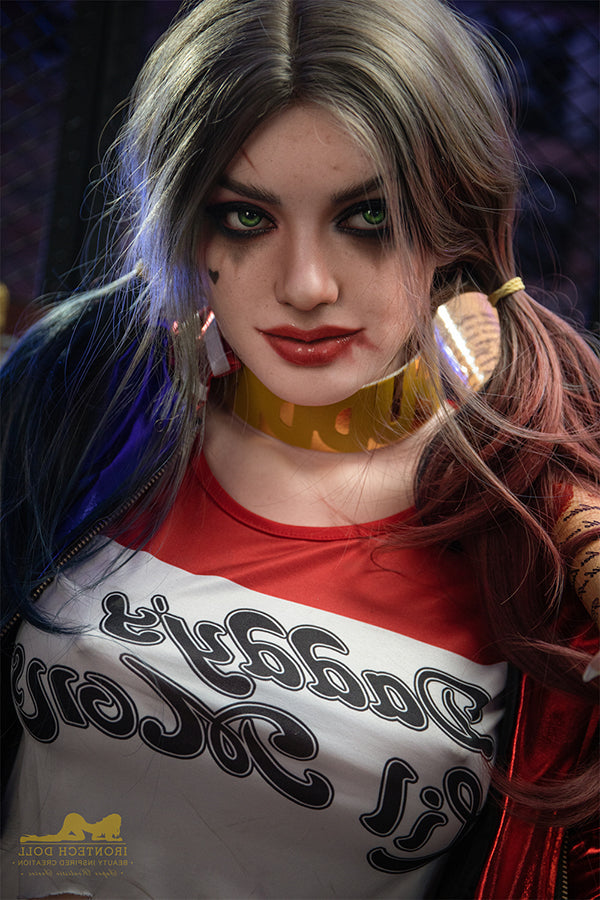 166cm/5ft5 A-Cup Harley Quinn Realistic Silicone Sex Doll - S27 Natura Torso Irontech