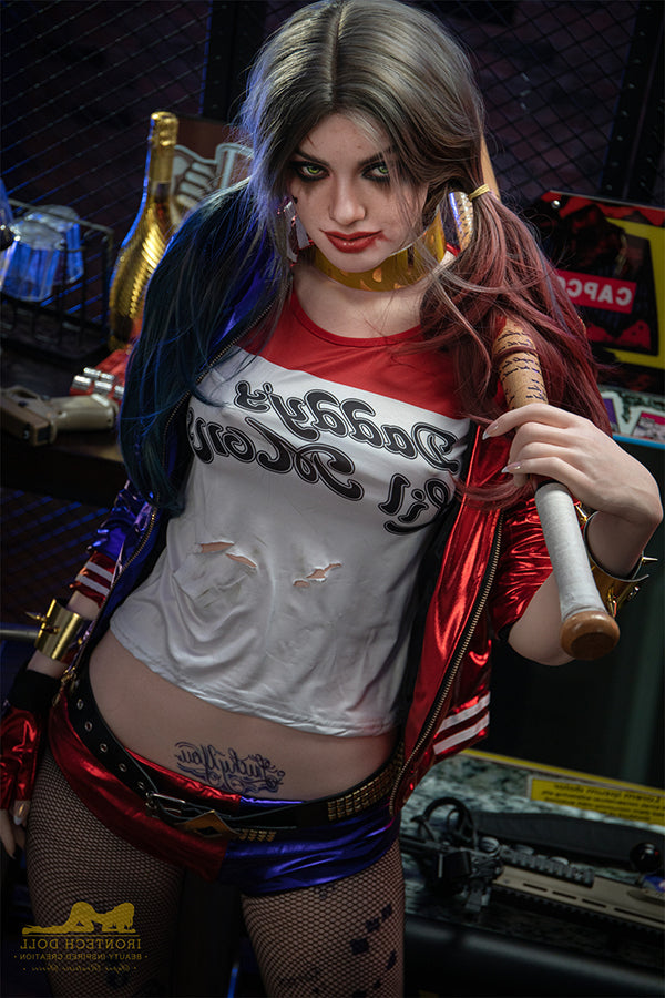 166cm/5ft5 A-Cup Harley Quinn Realistic Silicone Sex Doll - S27 Natura Torso Irontech