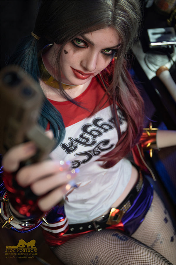 166cm/5ft5 A-Cup Harley Quinn Realistic Silicone Sex Doll - S27 Natura Torso Irontech