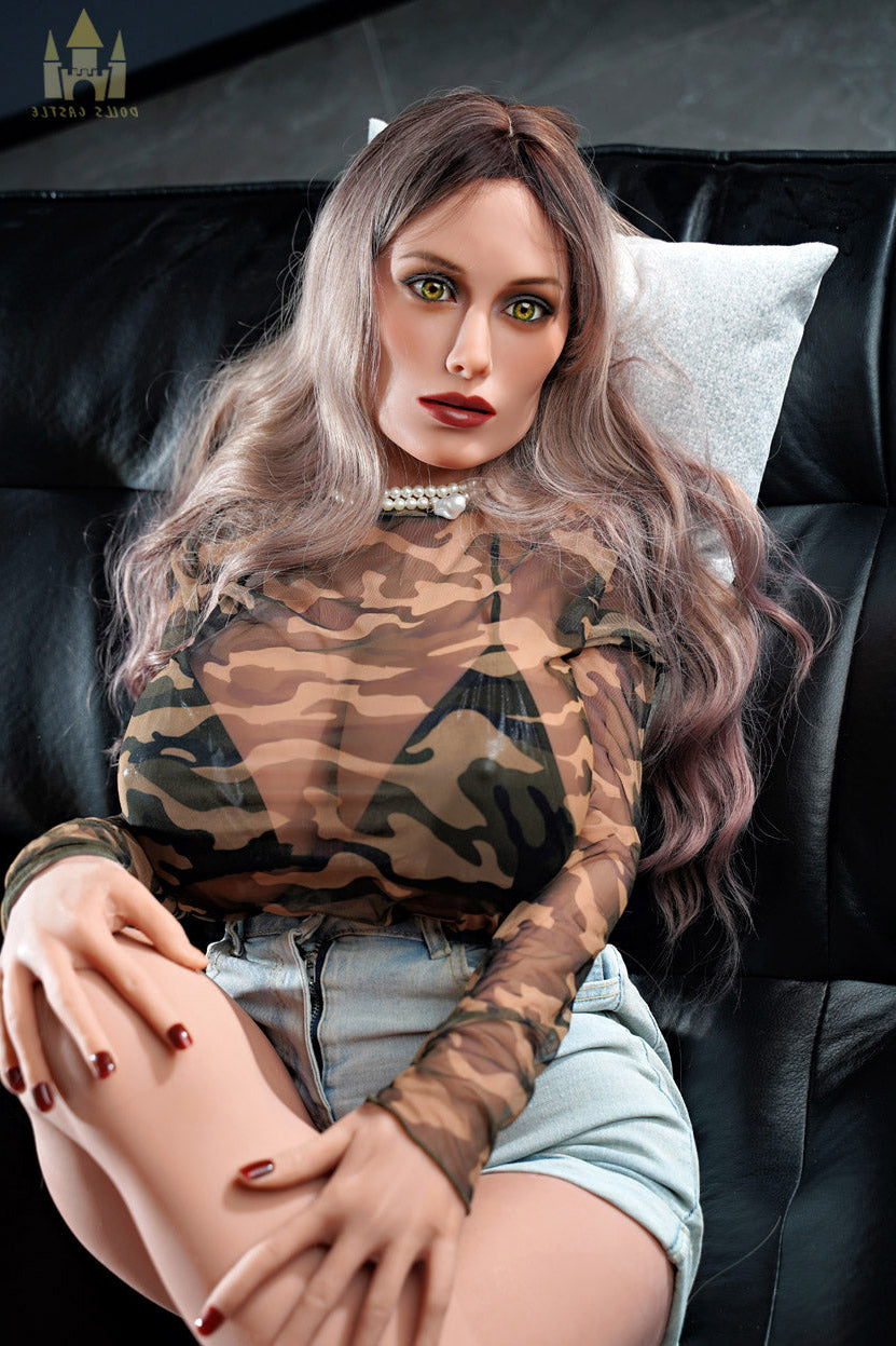 EU In Stock - 153cm/5ft3 I-cup Blonde Sex Doll #DC56 Tan - Evstolia TPE Dolls Castle