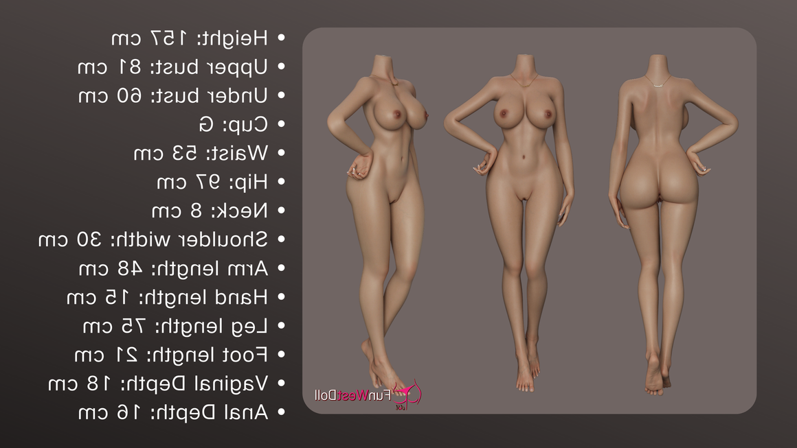 EU In Stock - 157cm/5ft2 G-cup Silicone Sex Doll #043 - Natural Rose Funwest