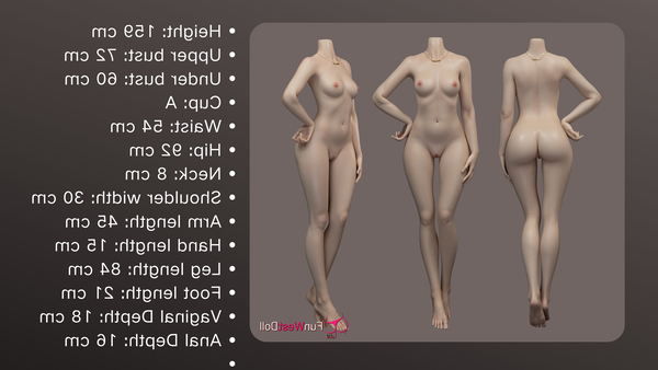 159cm/5ft3 A-cup Silicone Japanese Sex Doll #041S - White Amy FSD029 Funwest