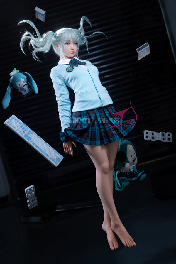 Eu In Stock 159cm 5ft3 A Cup Silicone Japanese Sex Doll 041s White Amy Fsd026 - A-cup Torso Funwest