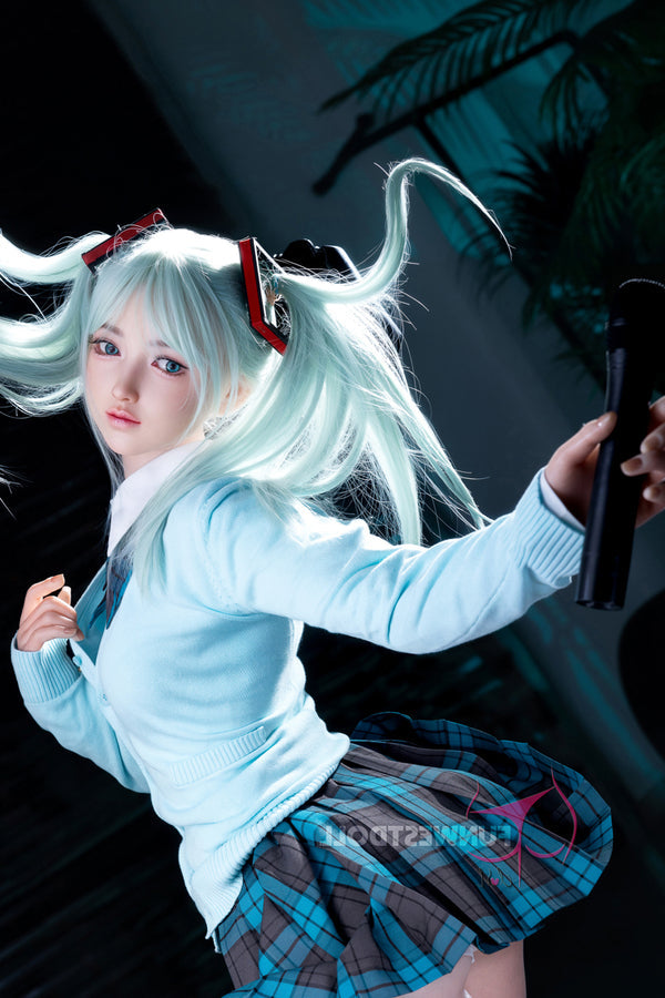 159cm/5ft3 A-cup Silicone Japanese Sex Doll #041S - White Amy FSD026 Funwest