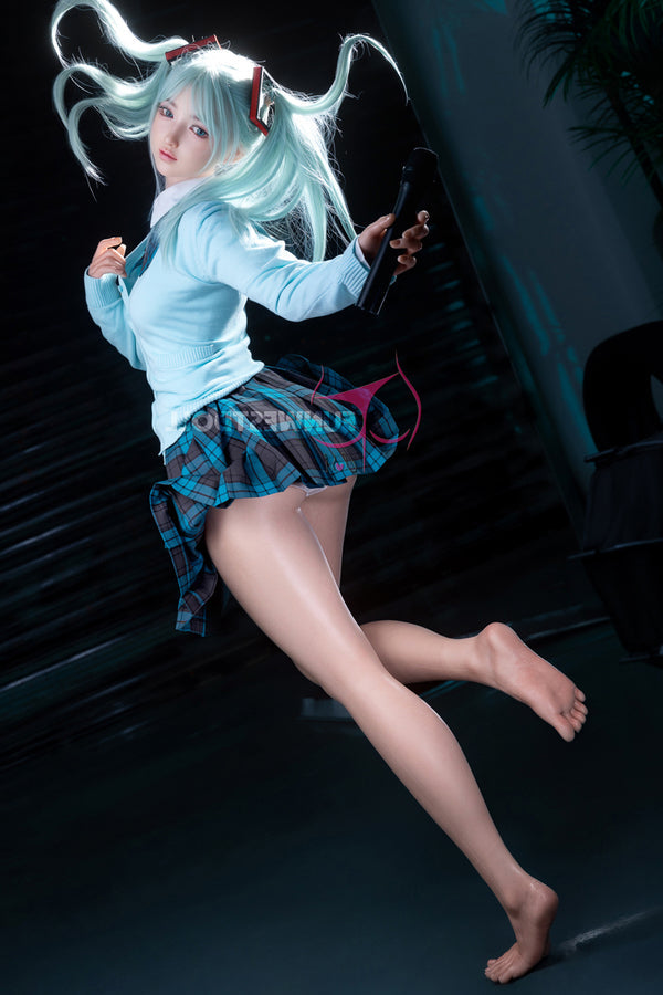 Eu In Stock 159cm 5ft3 A Cup Silicone Japanese Sex Doll 041s White Amy Fsd026 - A-cup Torso Funwest