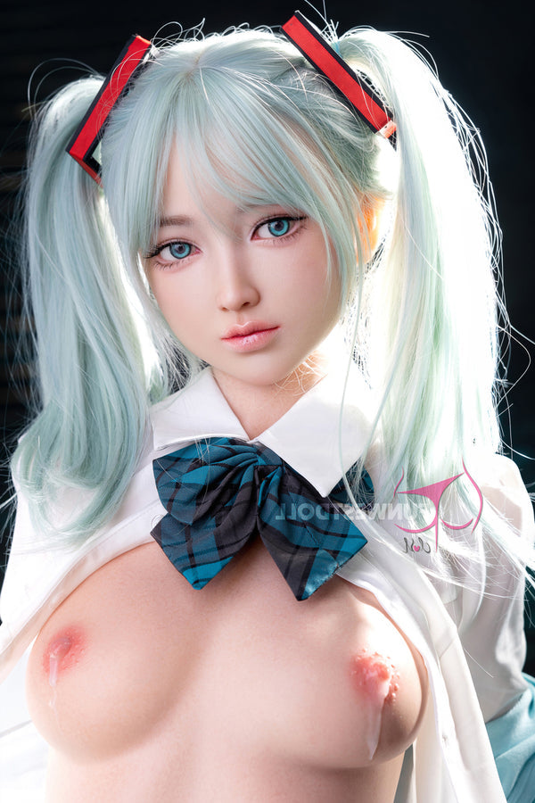 Eu In Stock 159cm 5ft3 A Cup Silicone Japanese Sex Doll 041s White Amy Fsd026 - A-cup Torso Funwest