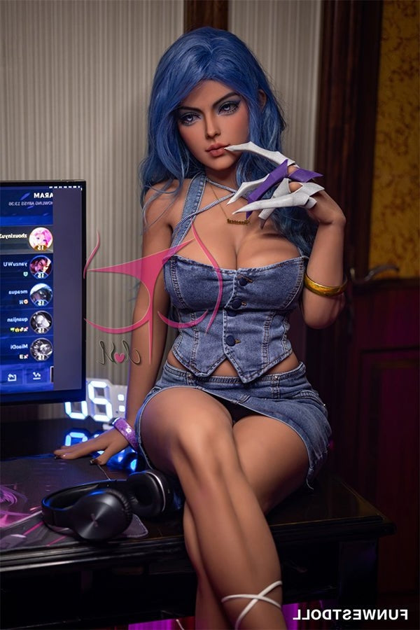 155cm/5ft1 F-cup Big Breast Game Cosplay LOL Evelynn Anime Sex Doll - Torso TPE Funwest