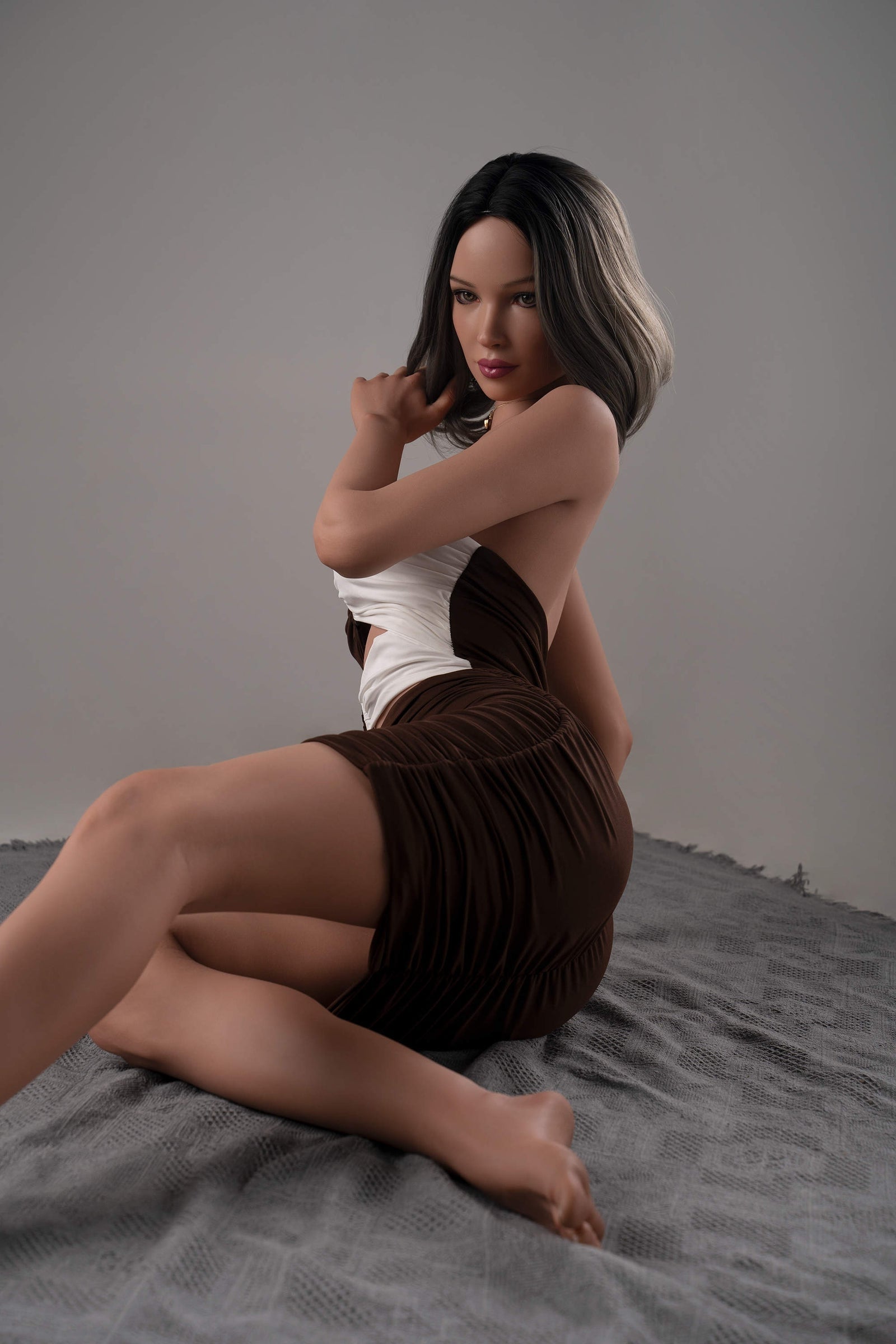 170cm/5ft7 C-Cup Tall Latina Super Real Silicone Sex Doll - GE49_2Tan Torso Zelex