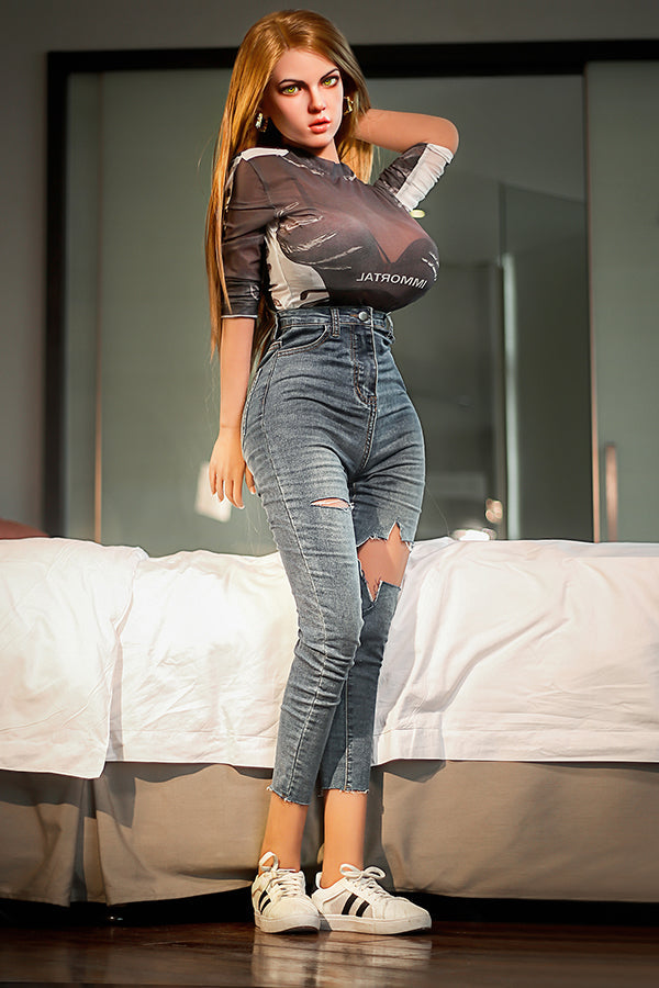 158cm/5ft2 G-cup Huge Breasts Silicone Head Sex Doll – M6 SY