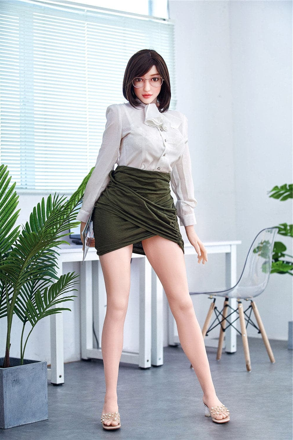 EU In Stock-159cm/5ft3 E-Cup BBW Big Booty Teacher Sex Doll TPE Irontech