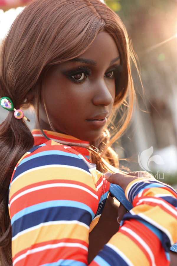 157cm/5ft2 K-Cup BBW Hybrid Black Sex Doll - Ivy-B, Head LH034A-B Silicone & TPE Body Lily