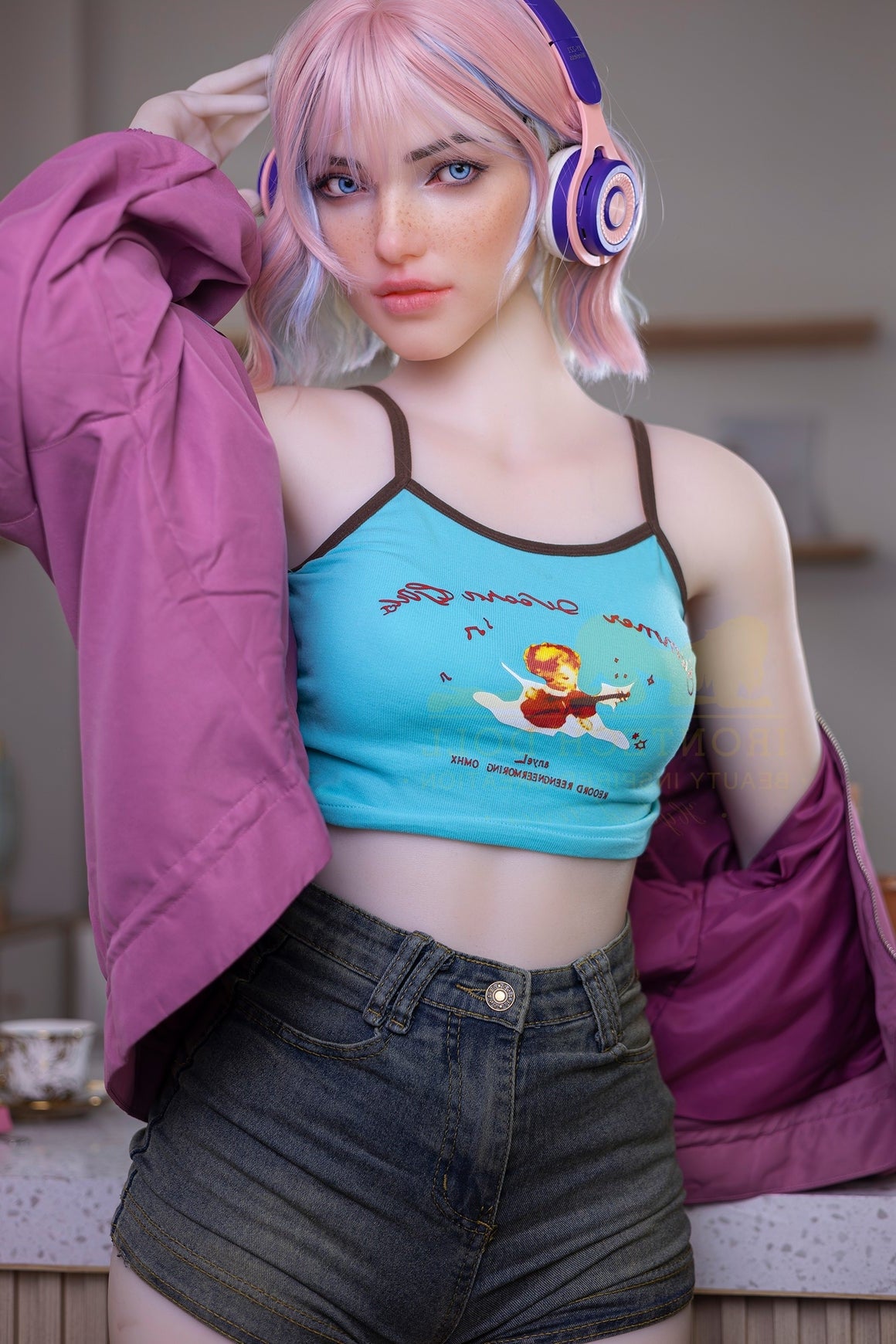 162cm/5ft4 A-Cup Cute Hybrid Sex Doll with S46 Head Silicone + TPE Body Irontech