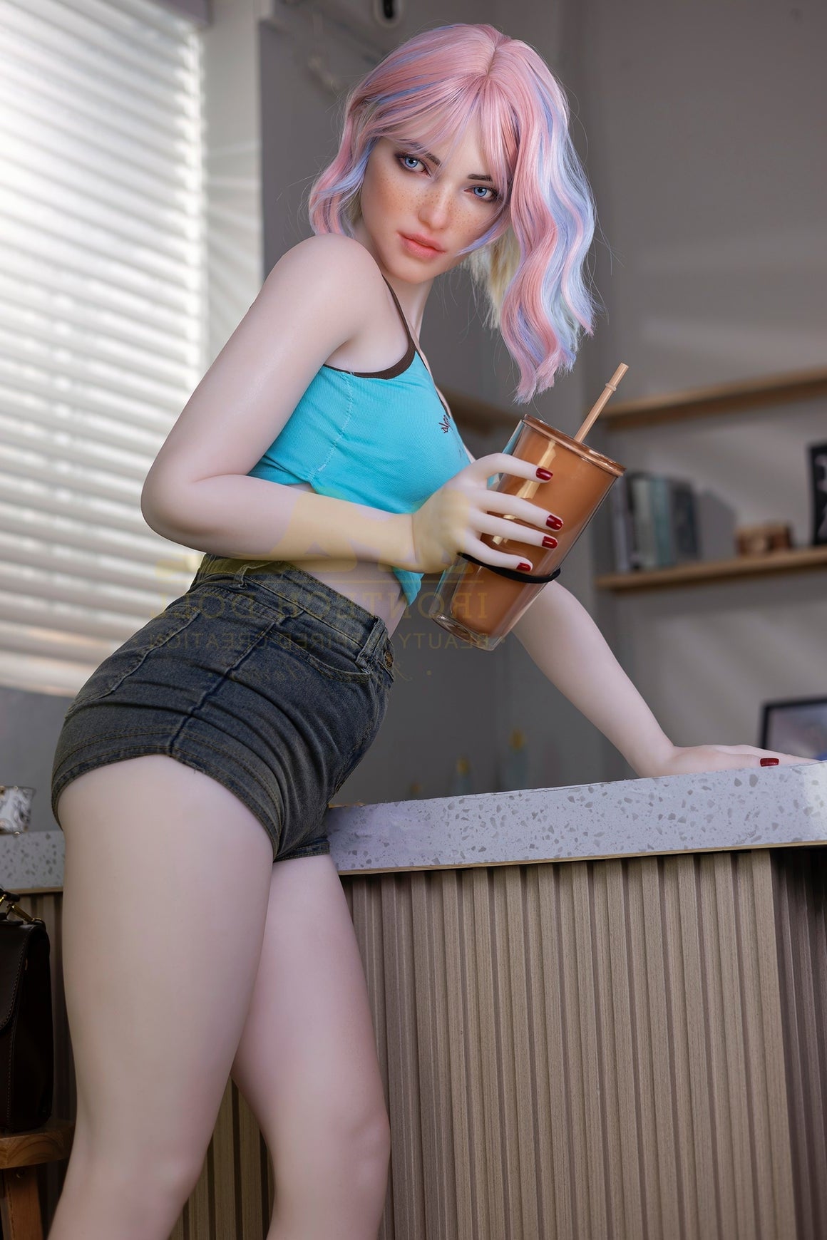 162cm/5ft4 A-Cup Cute Hybrid Sex Doll with S46 Head Silicone + TPE Body Irontech