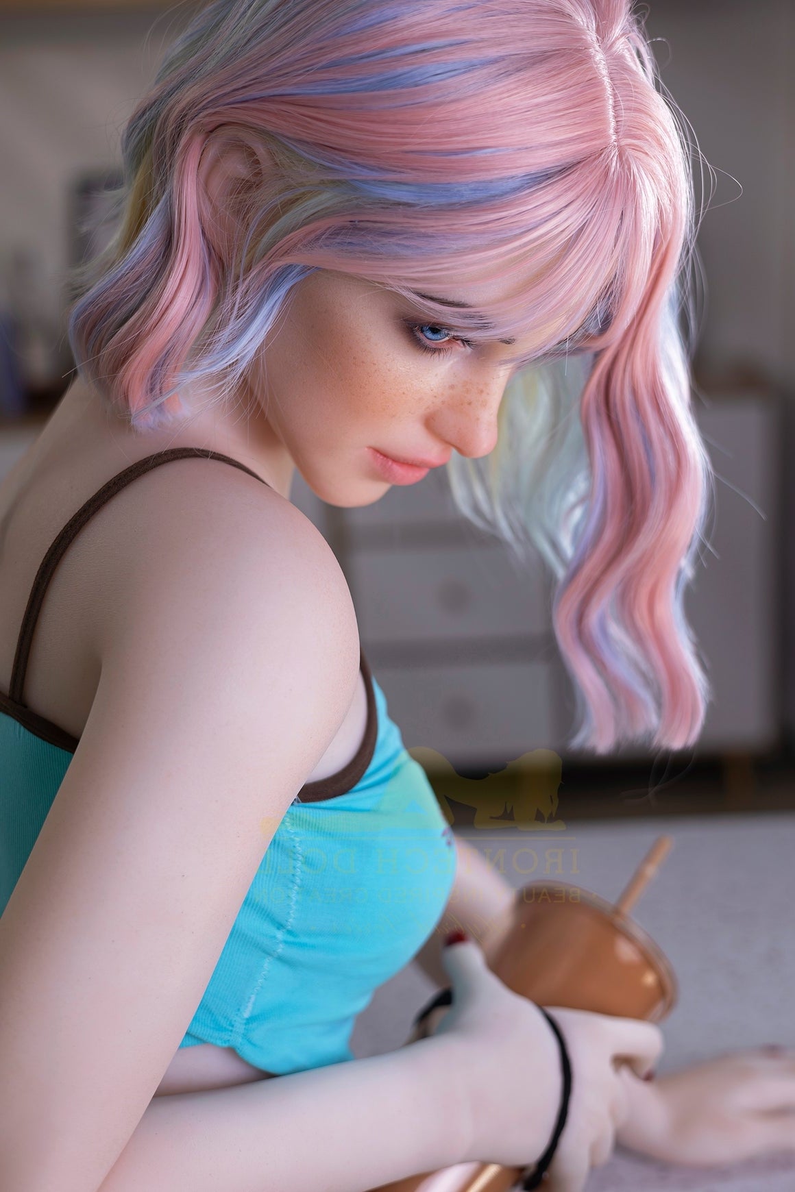 162cm/5ft4 A-Cup Cute Hybrid Sex Doll with S46 Head Silicone + TPE Body Irontech