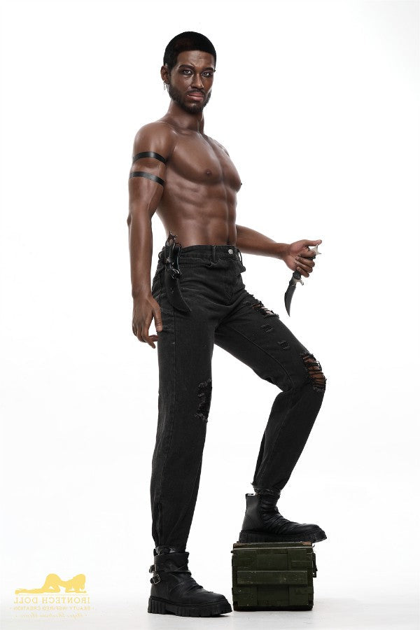 176cm/5ft9 Male Ebony|Black Realistic Tall Silicone Sex Doll - M7 Irontech
