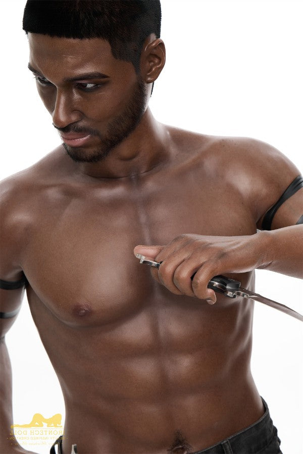 176cm/5ft9 Male Ebony|Black Realistic Tall Silicone Sex Doll - M7 Irontech