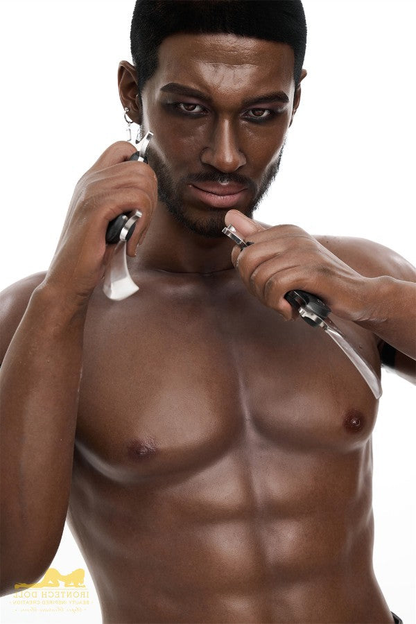 176cm/5ft9 Male Ebony|Black Realistic Tall Silicone Sex Doll - M7 Irontech