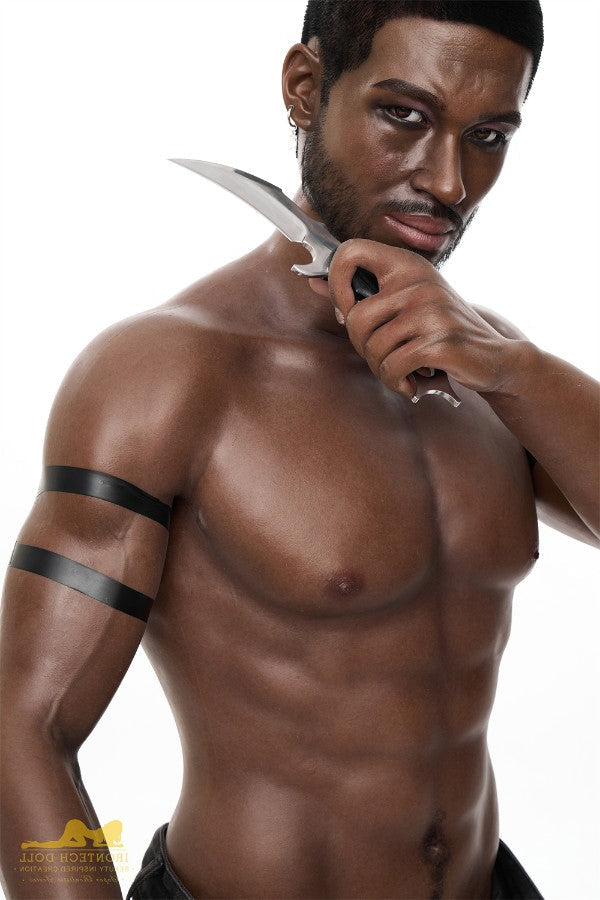176cm/5ft9 Male Ebony|Black Realistic Tall Silicone Sex Doll - M7 Irontech