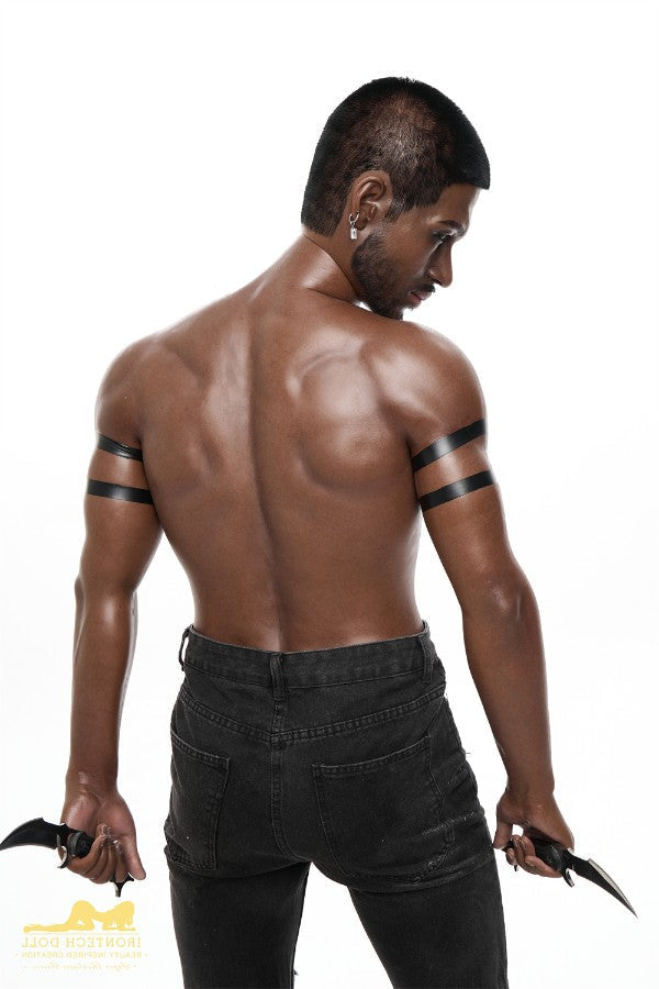 176cm/5ft9 Male Ebony|Black Realistic Tall Silicone Sex Doll - M7 Irontech