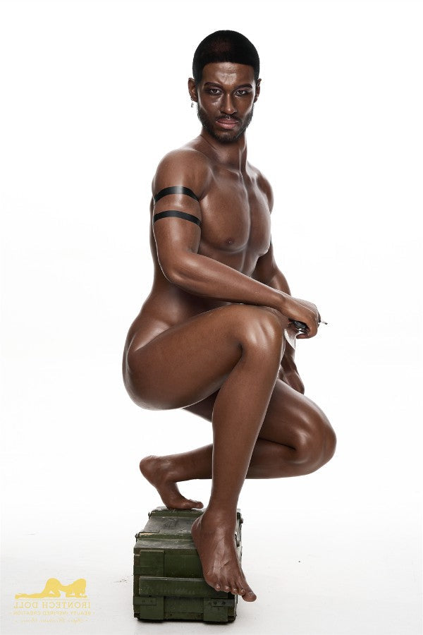 176cm/5ft9 Male Ebony|Black Realistic Tall Silicone Sex Doll - M7 Irontech